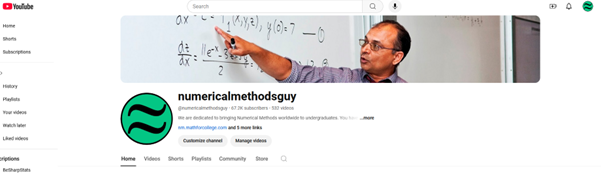 Youtube numerical methods channel